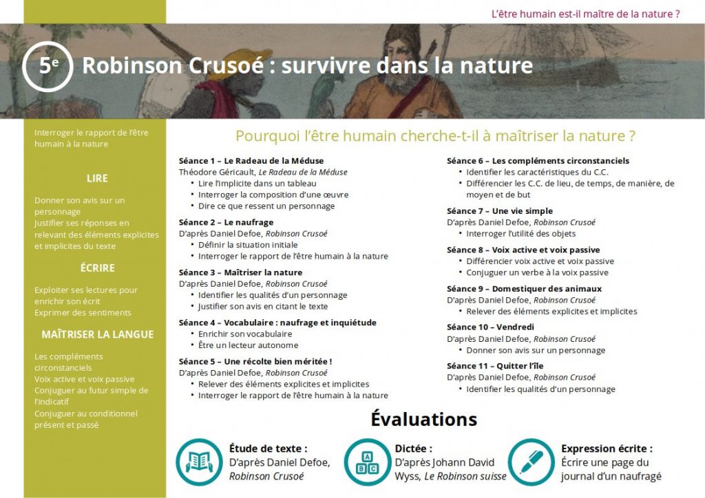 Fiche De Lecture 5ème Robinson Crusoé